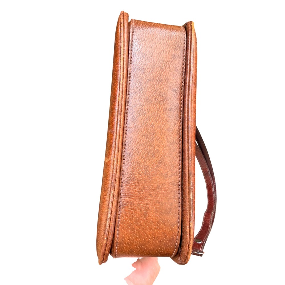 Vintage Gucci 1970s Brown Leather Mini Bag Bamboo Precursor Crossbody Purse - Picture 11 of 11
